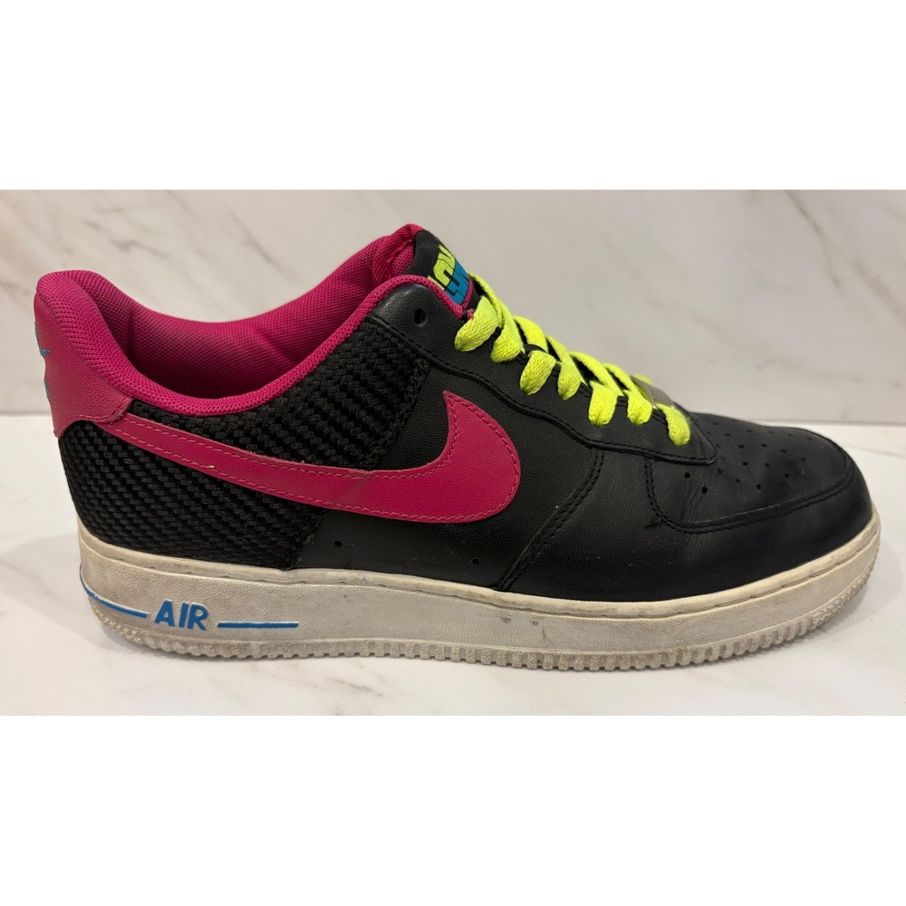 Nike Air Force 1 Low Mens 8 Black Fireberry Green London 488298-015 LDN Sneaker